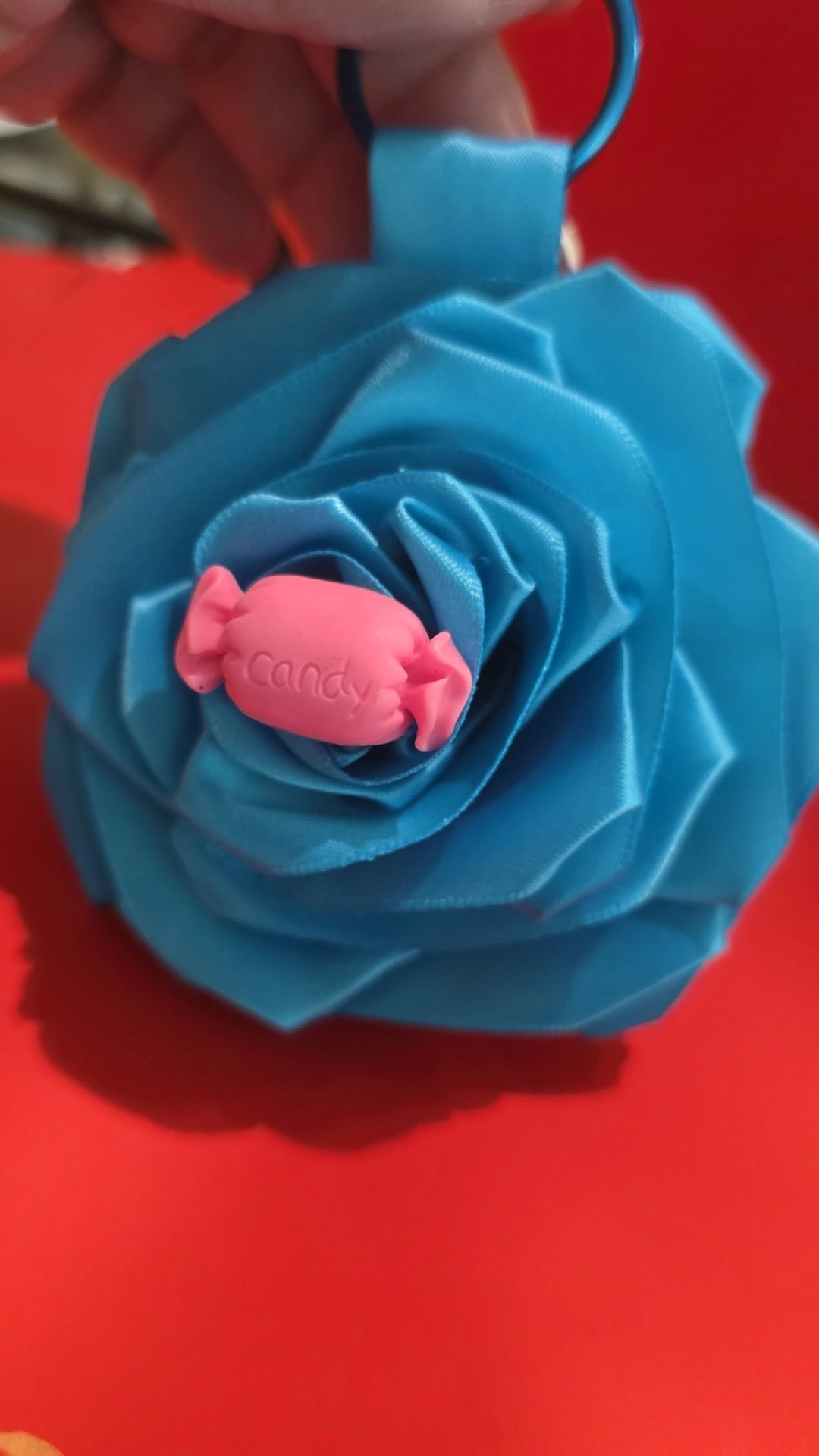 Sweet, elegant, and handmade with love! This beautiful ribbon rose keychain